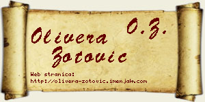 Olivera Zotović vizit kartica